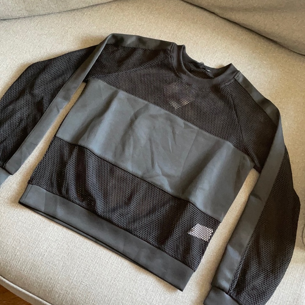 Missguided Active Fishnet Scuba Sweater Black